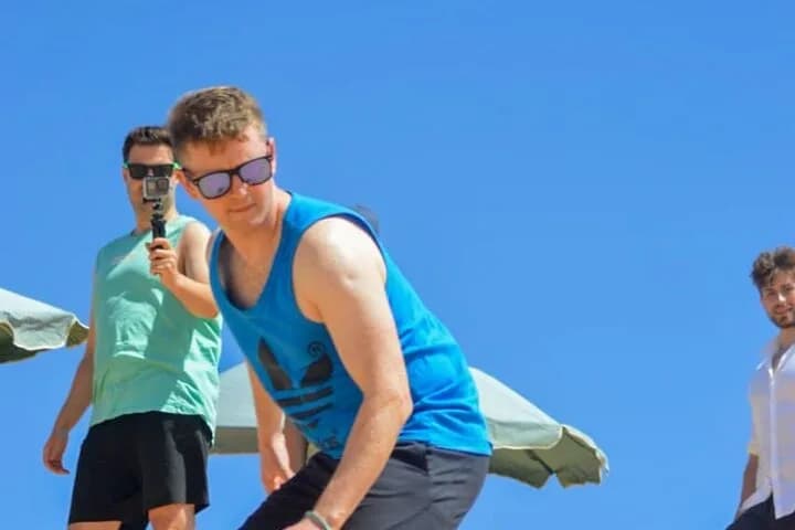 Sunset sandboarding with mint tea